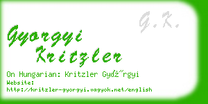 gyorgyi kritzler business card